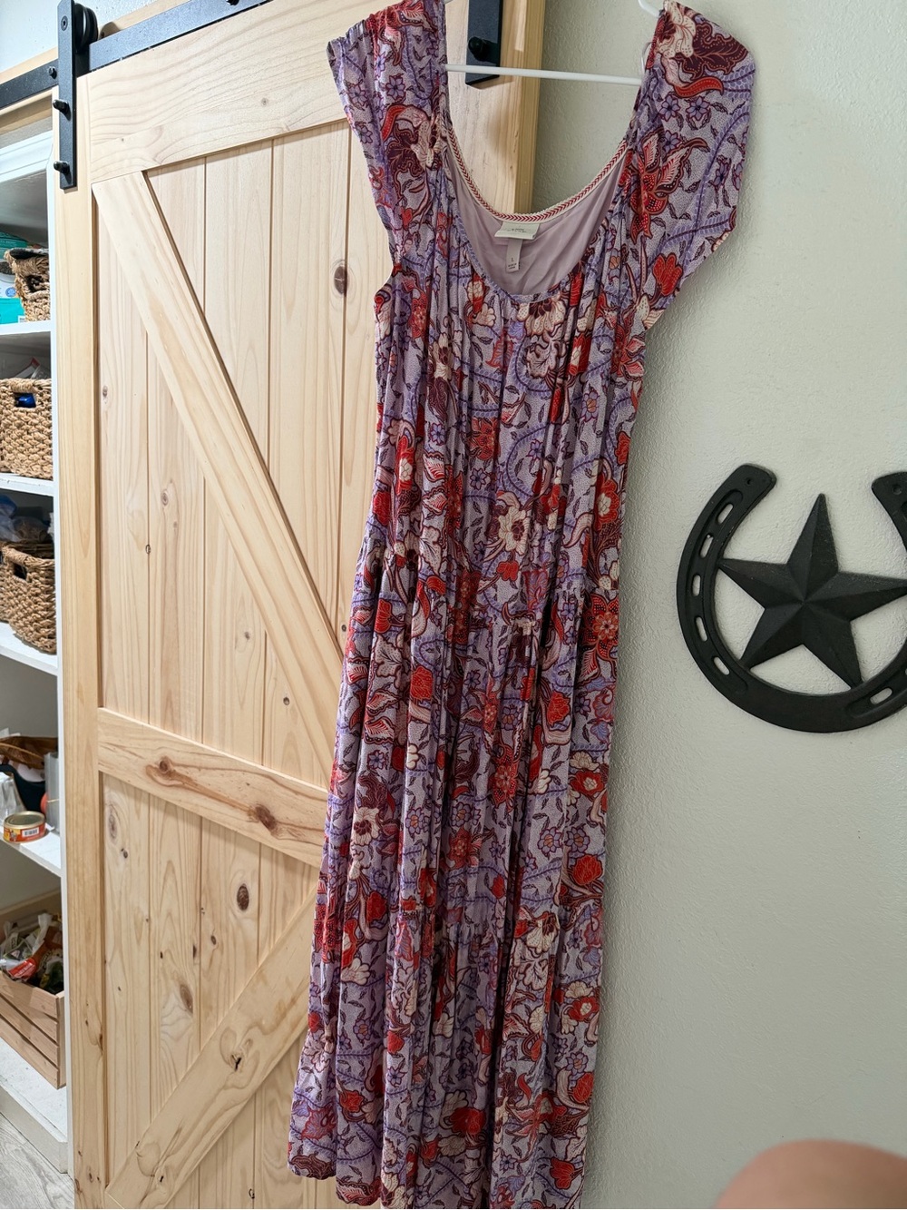 Knox Rose Purple Maxi Dress with Red Floral Print
